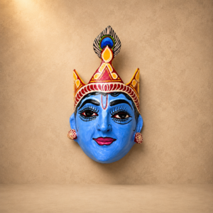 "Krishna Mask" – Handcrafted Traditional Assamese Wall Art